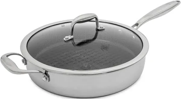 Hell&#039;s Kitchen Hybrid 4 Qt Saute Pan &amp; Lid Tri-Clad Stainless Steel Non Stick