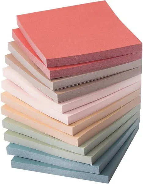 - Sticky Notes, 3”X3”, 12 Pads, Morandi Colors Sticky Notes, Sticky Note, Self-S