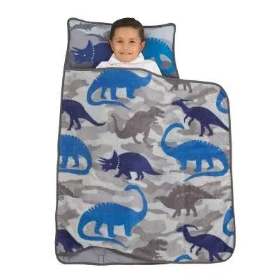 Everything Kids Dino Toddler Nap Mat with Pillow and Blanket