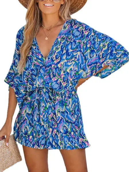 Cupshe Women's Abstract Print Drawstring Romper