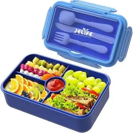 Bento Lunch Box for Kids - Leakproof Large Bento-Style with 4 Compartments Po...