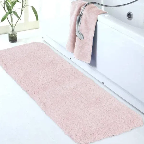 Walensee Large Bathroom Rug (24 x 60, Blush) Extra Soft and Absorbent Shaggy Bathroom Mat Machine Washable Microfiber Bath Mat for Bathroom, Non Slip Bath Mat, Luxury Bathroom Floor Mats Rubber Back