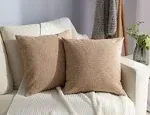 Pack of 2 Burlap Throw Pillow Covers