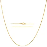 KISPER 24k Gold 1.2mm Stainless Steel Box Chain Necklace with Lobster Clasp