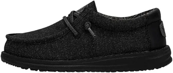 Hey Dude Wally Youth Basic Kid&#039;s Casual Shoes, Black, K2