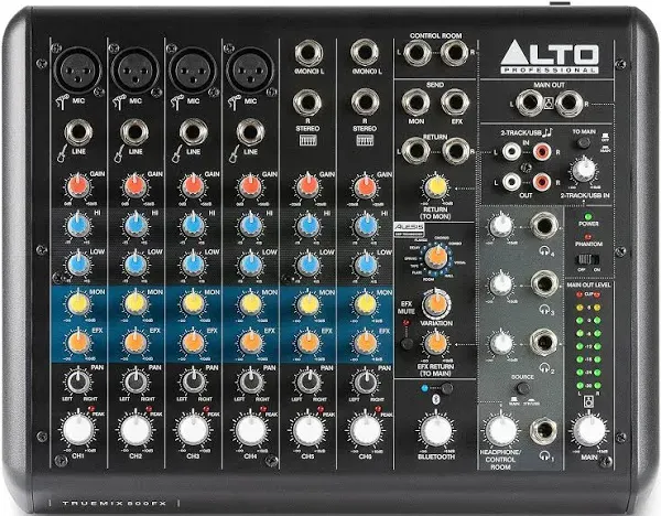 Alto Professional TrueMix 800FX 8-Channel USB Mixer with FX