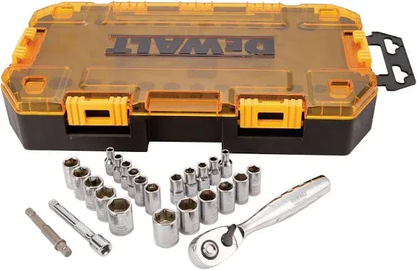 DeWalt DWMT73805 Tough Box Tool Kit 1/4'' Drive Socket Set, 25 Piece