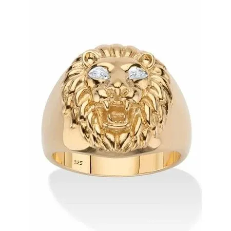 PalmBeach Jewelry Men's Lion Head Ring