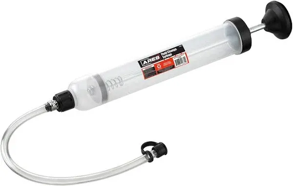 Ares 70920 - Fluid Change Syringe - Smooth Suction Action for Easy Fluid Change - Ideal for Power Steering Fluid, Brake Fluid Removal and More - 200cc