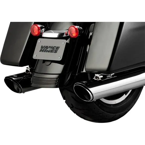 Vance &amp; Hines Twin Slash Round Dual Slip-On Mufflers Chrome #16672