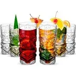 Clear Tiki Glasses, Set of 4 or 6 - 450 ML