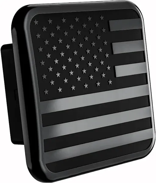 USA US American Flag Black Metal Trailer Towing Hitch Cover Fits 2&#034; Receivers