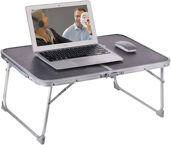 Foldable Laptop and Bed Table with Storage, Portable Mini Lap Desk for Legs, ...