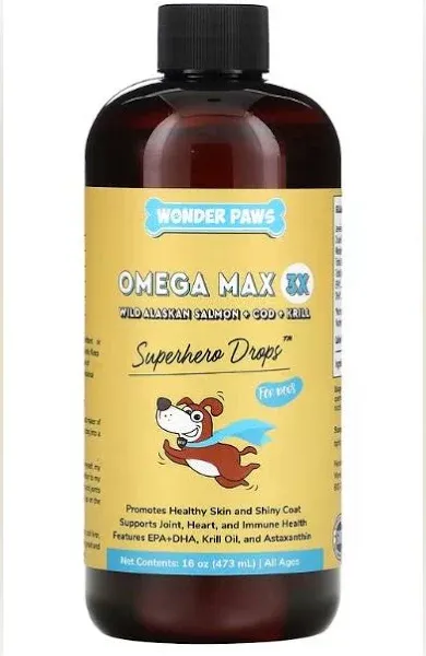 Wonder Paws Omega Max 3X Superhero Drops for Dogs