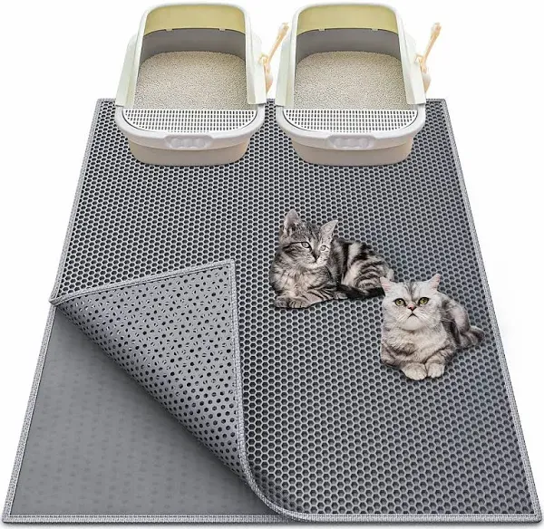 Cat Litter Mat 36 inchx 30 inch Washable Cat Litter Trapping Mat