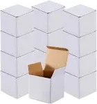 Lainrrew 12 Pcs Shipping Boxes, 4x4x4Inches White Kraft 4x4x4&#034;, 