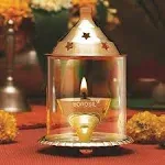 Borosil Brass Akhand Puja Diya in Large Size- Handcrafted India Tradition Brass Lamp Can Be used in Mandir, Bed Room and All Festivals Like Diwali