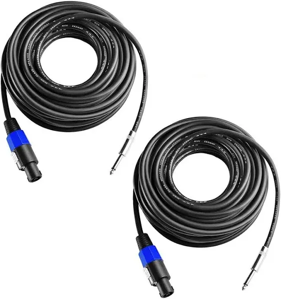 2Pcs 25 Feet Professional Speakon to 1/4 Speaker 25Feet-2Pack, 25Feet-2Pack 