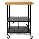 Origami Black Foldable Kitchen Island Cart