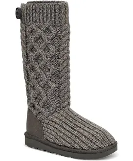 UGG Kids&#039; Classic Cardi Cabled Knit Grey Boots Toddler size 9 New In Box