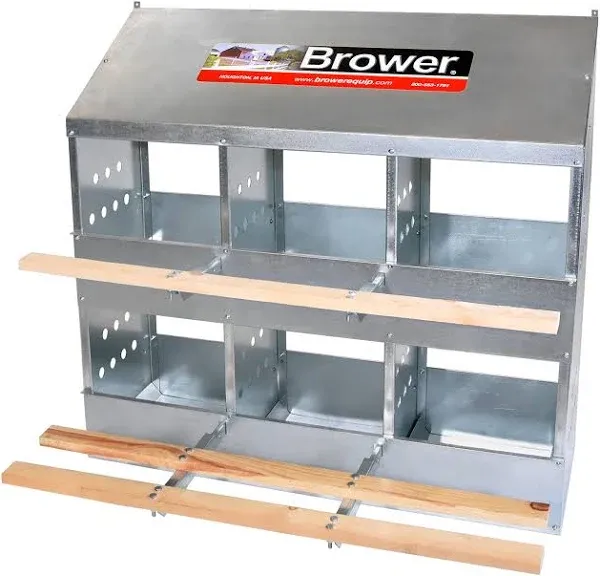 Brower Galvanized Steel 6 Hole 30 Poultry Nest Chicken Brooding Box (Open Box)