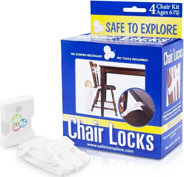 Qty 4 Chair Locks Kit Prevent Climbing And Secure Chairs ages 6 months &amp; Up