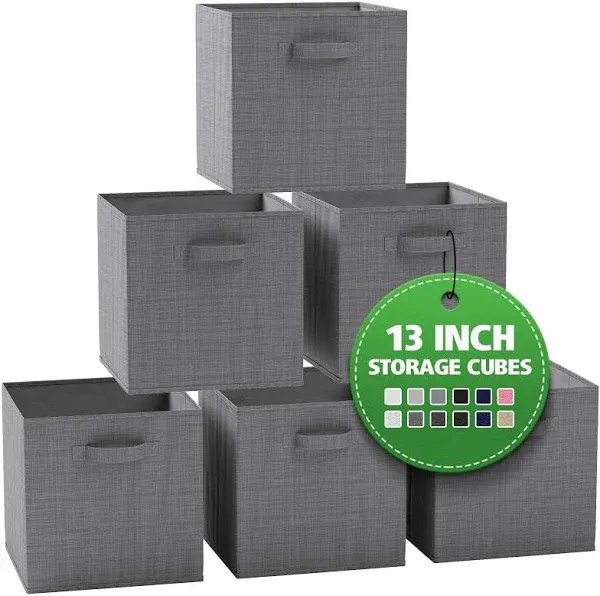 NEATERIZE Fabric Storage Cubes for Cube Organizer 6 Pack Heavy Duty Textured Storage Bins