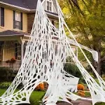 1000 Sqft Streched Holes Giant Spider Web Outdoor Halloween Decorations Netting