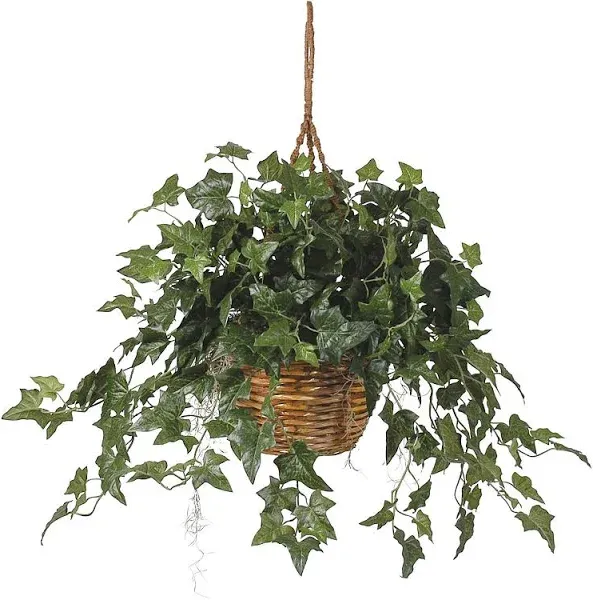 NEW HIGH QUALITY ARTIFICIAL REALISTIC FAKE SILK ENGLISH IVY HANGING BASKET PLANT