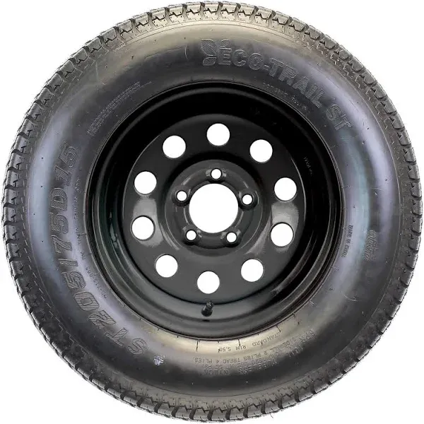 eCustomrim Trailer Tire On Black Wheel Modular Rim