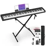 88 Key Piano Keyboard Compact Bluetooth Digital Full-Size Semi Weighted Bag Keys