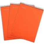 Mintra Office Top Bound Durable Spiral Notebooks (Orange, College Ruled 3pk)