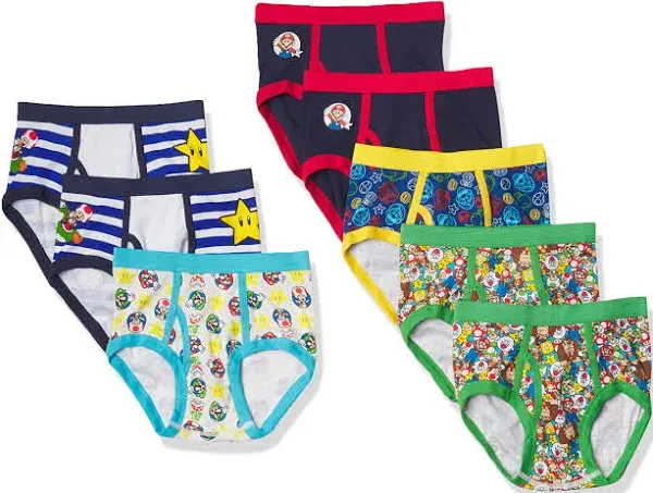 Super Mario Design-100% Cotton 5 pack BRAND NEW-OPENED Boys Size 6 Briefs-