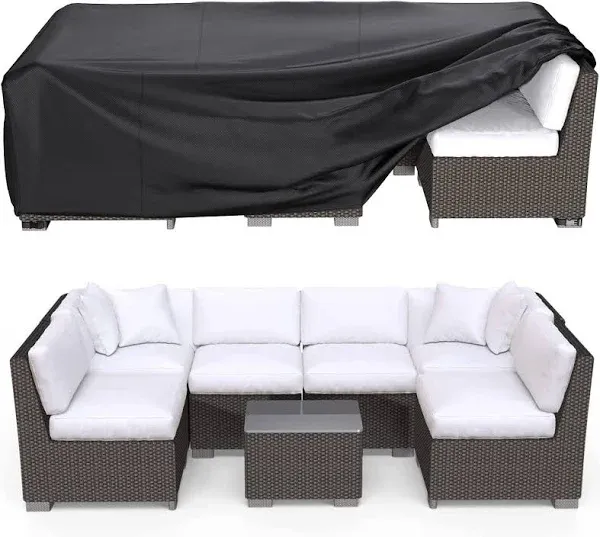 Patio Furniture Covers, Heavy Duty Outdoor Furniture Cover Waterproof, Sectional Sofa Set Covers Table and Chair Set Covers, 74"L×47"W×28"H