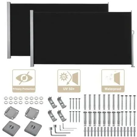 Yescom Outdoor Retractable Side Awning Privacy Screen Divider