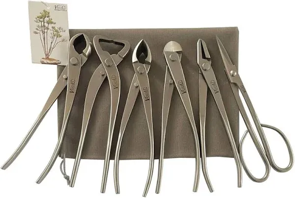 Vouiu 6-Piece Bonsai Tool Set,Knob Cutter,Trunk Splitter,Concave Cutter,Wire Cutter,Jin Pliers,Bonsai Scissors