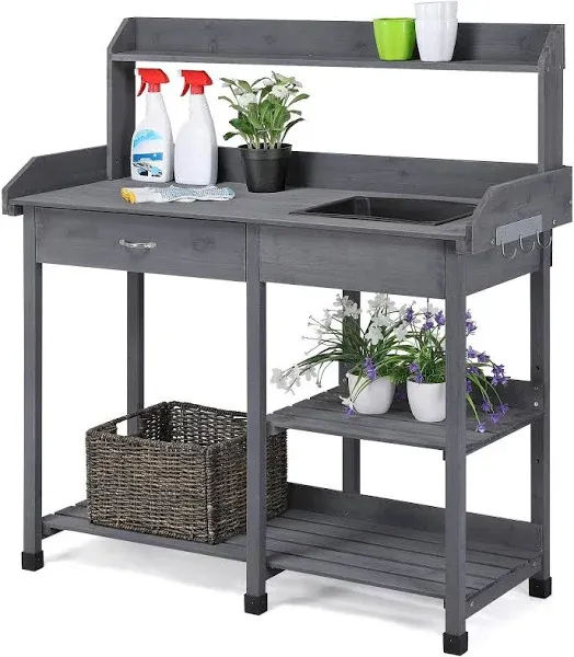 Yaheetech Outdoor Potting Bench Table