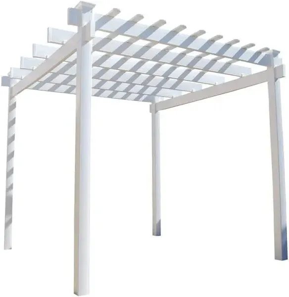 DuraTrel Princeworth 106" x 106" x 96" White Vinyl Pergola