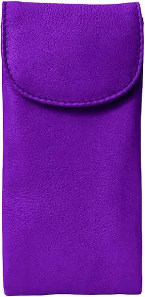  6470 Leather Double Eyeglass Holder Purple