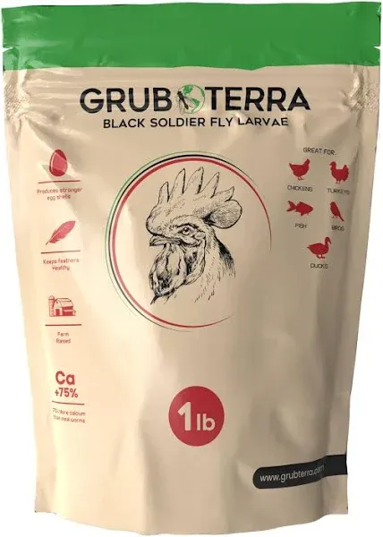 GrubTerra Dried Black Soldier Fly Larvae Chicken Treats