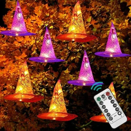 Dazzle Bright Hanging Witch Hat String Lights