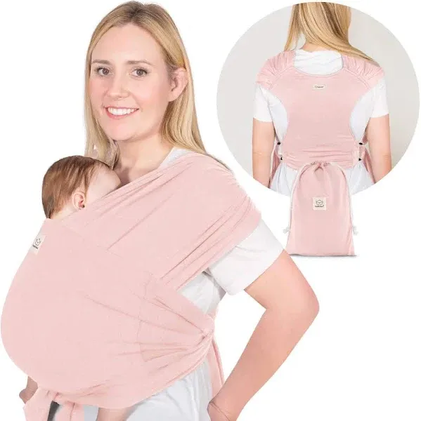 KeaBabies Baby Wraps Carrier, D-Lite Baby Wrap - Easy-Wearing, Adjustable Baby Sling Carrier, Baby Carrier Newborn to Toddler, Infant Baby Carrier Wrap Holder, Ring Sling Baby Carrier (Dusty Pink)