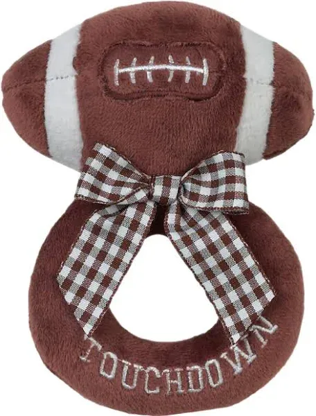 Bearington Baby Touchdown Football Plush Ring Rattle