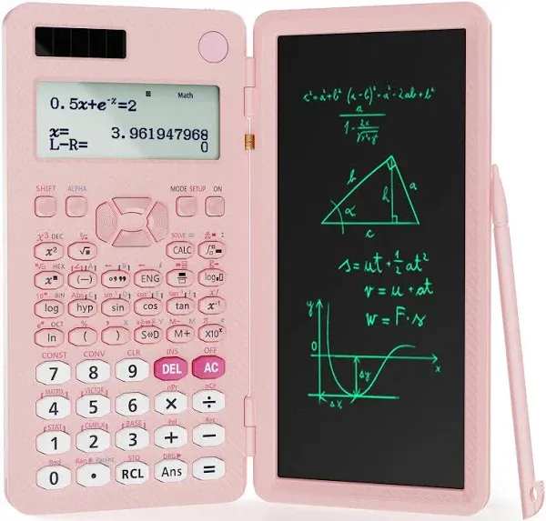 991ES Rechargeable Scientific Calculator with LCD Writing Tablet, Pink AB0607-1