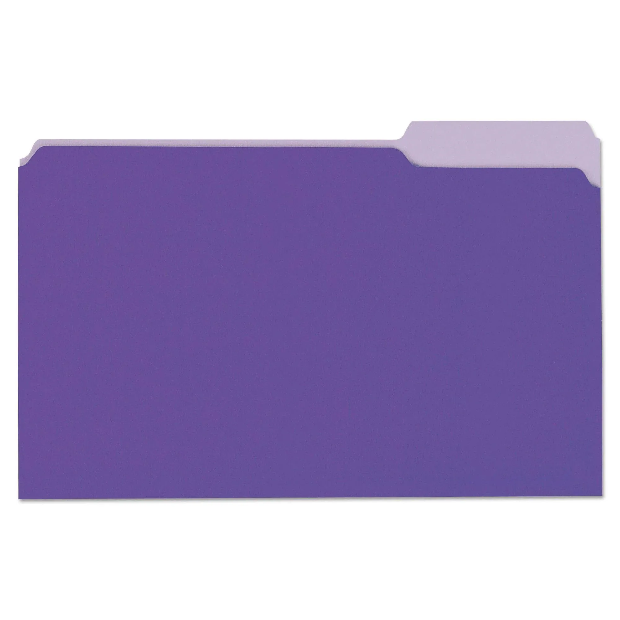 Universal File Folders, 1/3 Cut One-Ply Top Tab, Legal, Violet/Light Violet, 100/Box