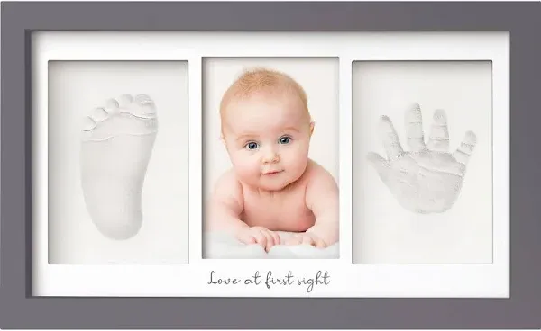 KeaBabies Baby Handprint & Footprint Keepsake Duo Frame