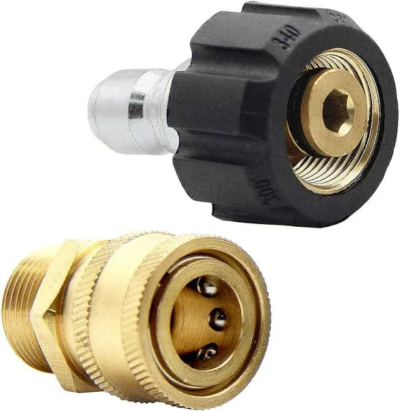 Twinkle Star Pressure Washer Adapter Set Quick Connect Kit, M22 15mm, TWIS292