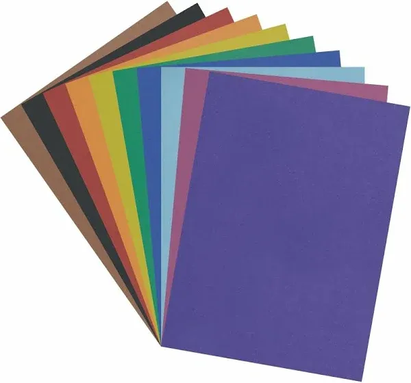 Pacon Corp 4-Ply Railroad Board In Ten Assorted Colors, 28 X 22, 25/Carton