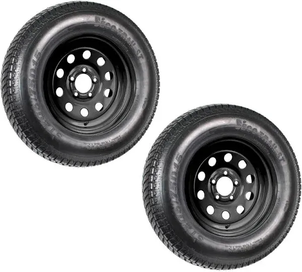 2-Pack Trailer Tire On Black Wheel Modular Rim