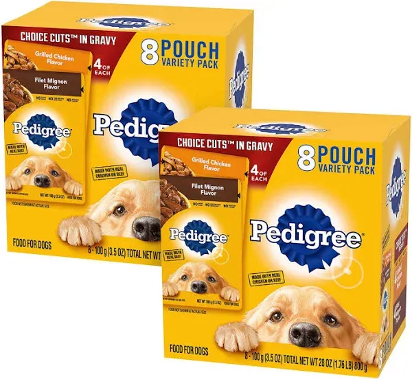 Pedigree Choice Cuts in Gravy Soft Dog Food 8-Count Variety Pack 3.5 Oz Pouches